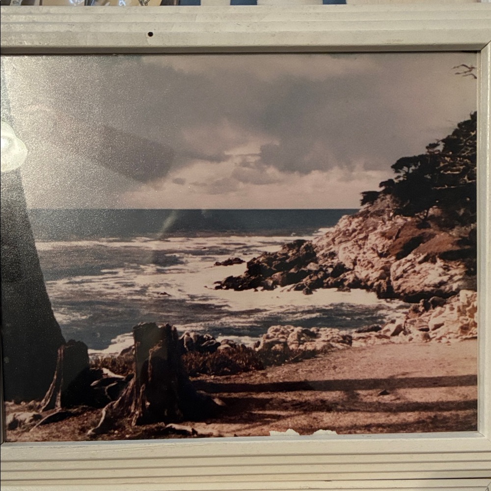 Two pictures of ocean and rocks